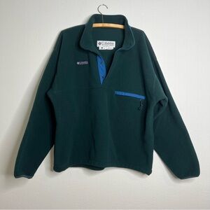 Men's Vintage Columbia 80s 90s Columbia Fleece Quarter Snap Fleece size Large